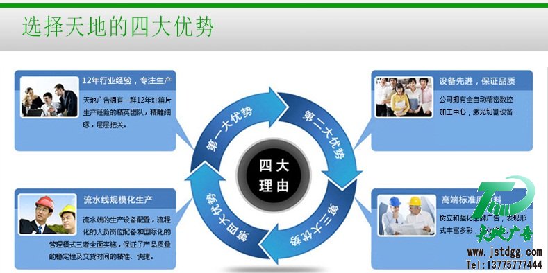 天地廣告傳媒專業從事發光字、亞克力發光字、樹脂發光字、沖孔外露發光字、迷你發光字、不銹鋼發光字、樓頂發光字制作、安裝、維護一體化的廣告服務型企業